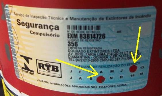Etiqueta de validade de extintor
